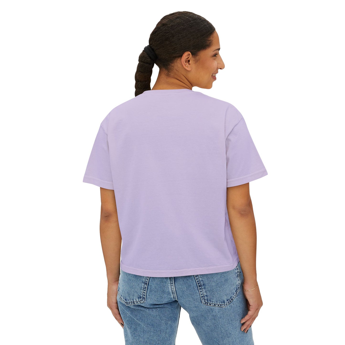 Cosmic Cowgirl Women's Boxy Tee - Soft Pastel Graphic Shirt for Lovers