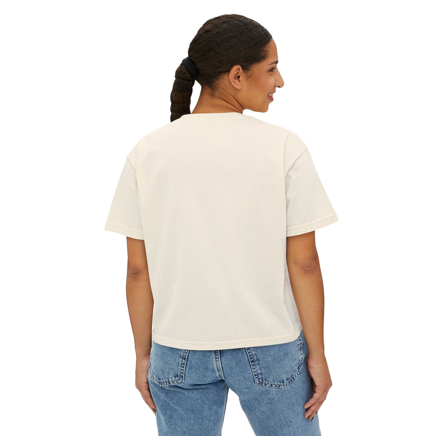 Cosmic Cowgirl Women's Boxy Tee - Soft Pastel Graphic Shirt for Lovers