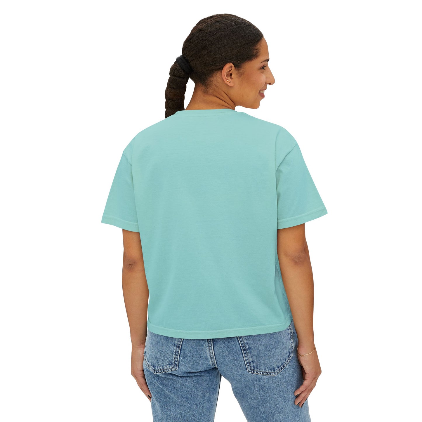 Cosmic Cowgirl Women's Boxy Tee - Soft Pastel Graphic Shirt for Lovers